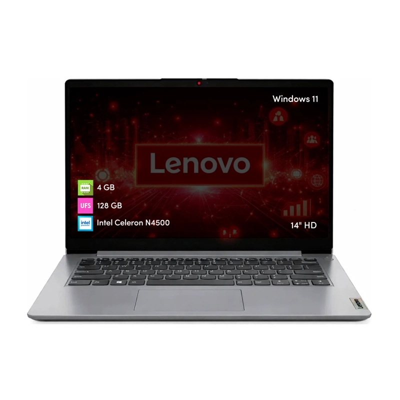 NOTEBOOK LENOVO IDEAPAD CELERON 4GB 128GB 14' HD WIN11 GRIS - 1