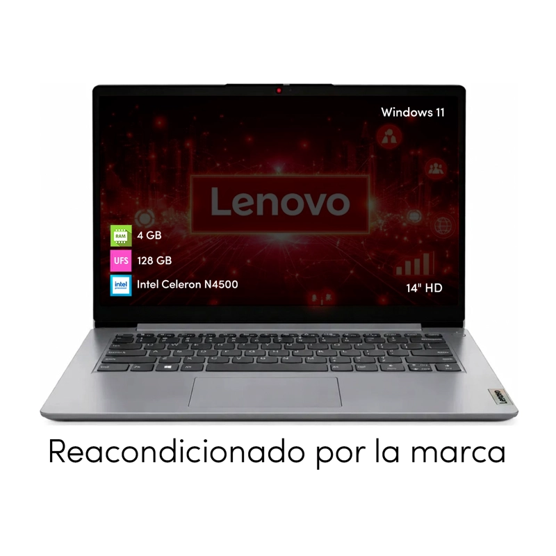 NOTEBOOK LENOVO IDEAPAD CELERON 4GB 128GB 14' HD WIN11 GRIS - 6