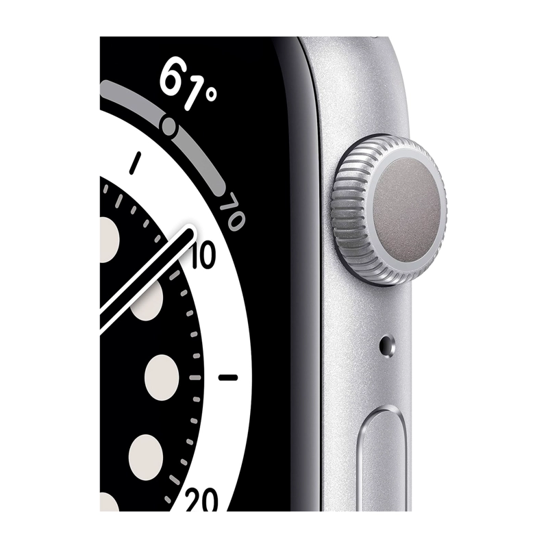 RELOJ APPLE WATCH SERIES 6 44MM GPS SILVER ALUMINUM CASE WHITE SPORT BAND - 4
