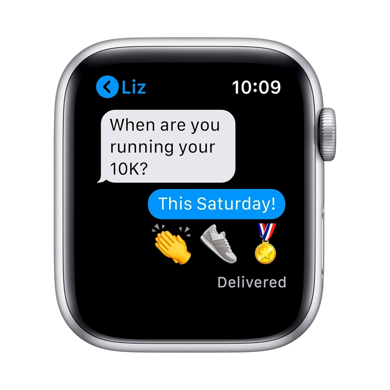 RELOJ APPLE WATCH SERIES 6 44MM GPS SILVER ALUMINUM CASE WHITE SPORT BAND - 5