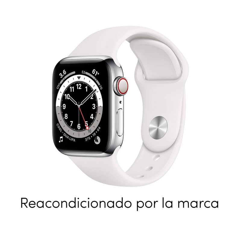 RELOJ APPLE WATCH SERIES 6 40MM GPS + CELULAR SILVER STAINLESS STEEL WHITE SPORT - 3