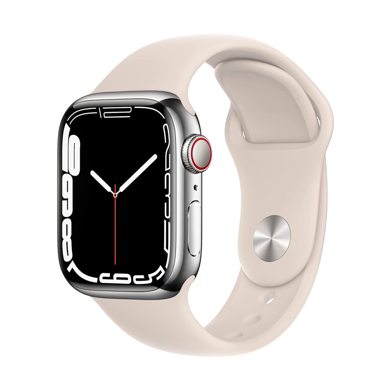 Reloj Apple Watch Series 7 41mm GPS + Wifi Silver Stainless Steel Starlight Sport Band - 1