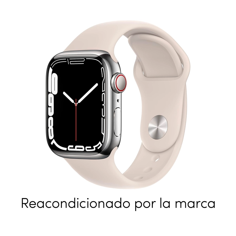 Reloj Apple Watch Series 7 41mm GPS + Wifi Silver Stainless Steel Starlight Sport Band - 2