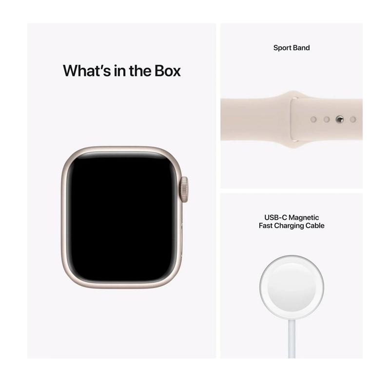 Reloj Apple Watch Series 7 41mm GPS + Wifi Silver Stainless Steel Starlight Sport Band - 5