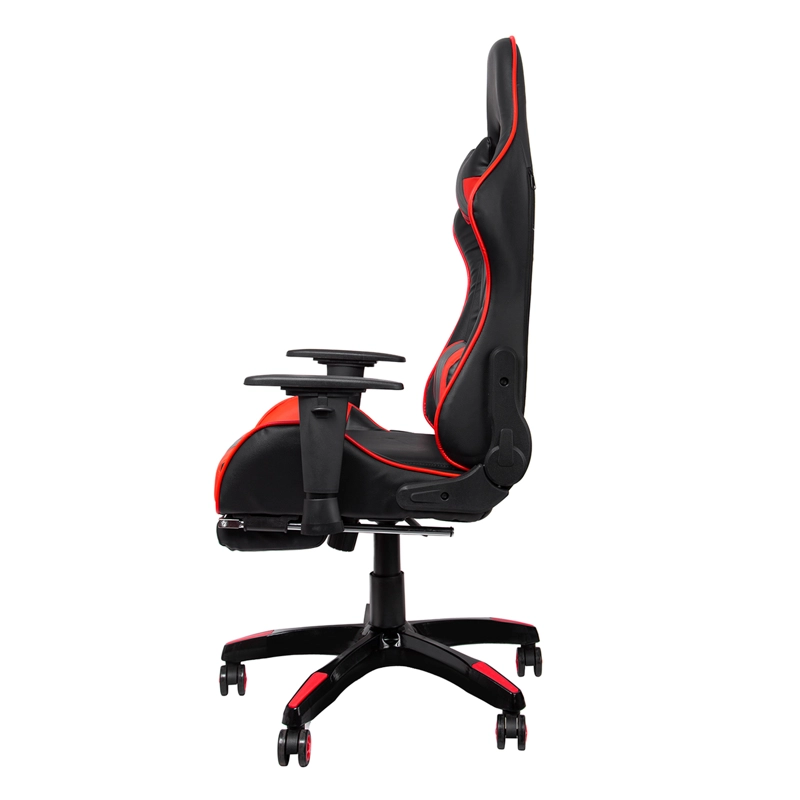 SILLA GAMER NIBIO GC181 RECLINABLE 180° APOYA PIES Y BRAZOS ROJO NEGRO - 3