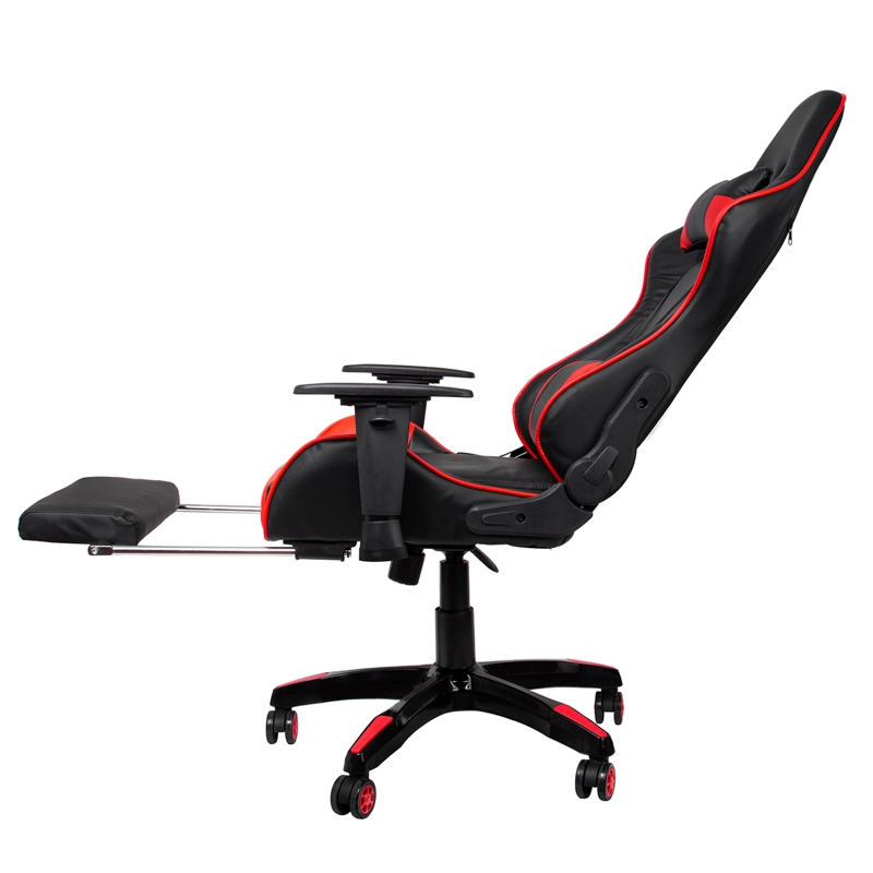 SILLA GAMER NIBIO GC181 RECLINABLE 180° APOYA PIES Y BRAZOS ROJO NEGRO - 4