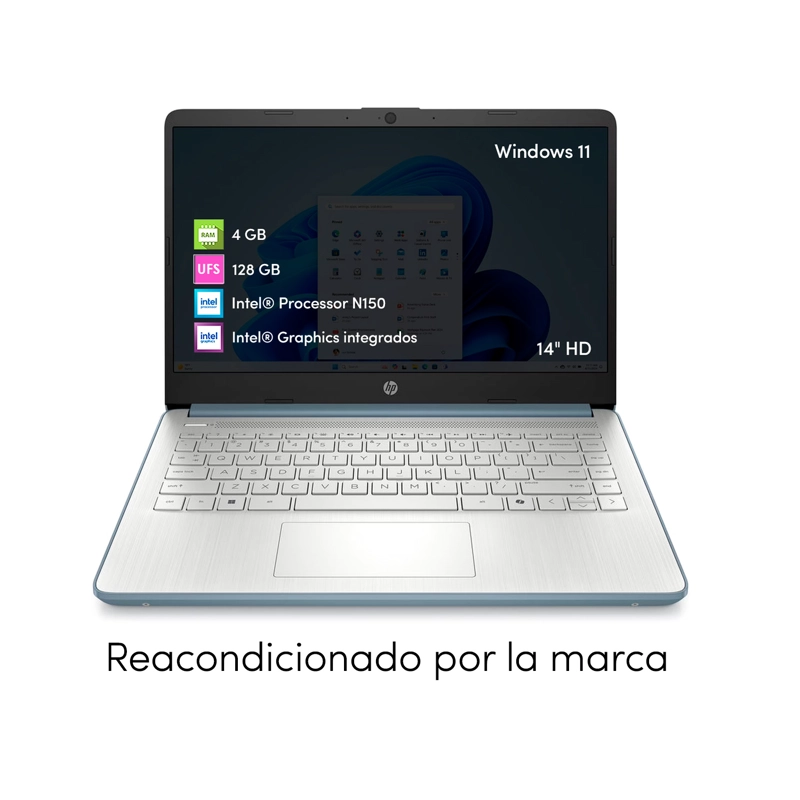NOTEBOOK HP INTEL N150 4GB 128GB UFS 14' HD W11 AZUL LUNA - 2