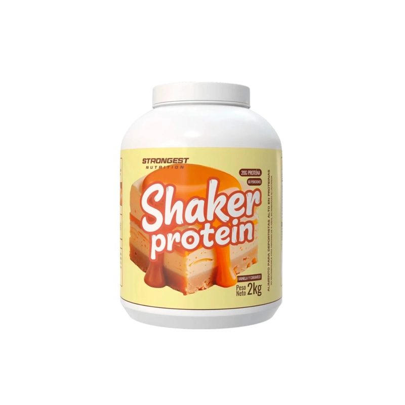 PROTEINA SHAKER PROTEIN STRONGEST 2KG VAINILLA Y CARAMELO - 1