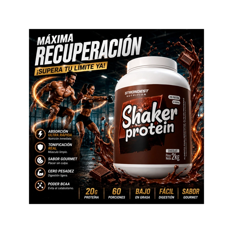 PROTEINA SHAKER PROTEIN STRONGEST 2KG CHOCOLATE - 2