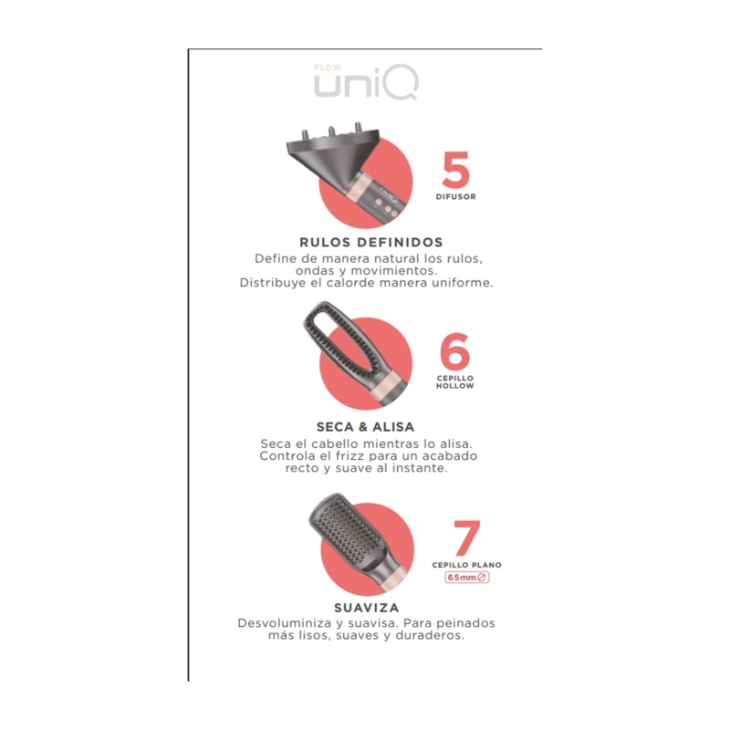 CEPILLO SECADOR GAMA MULTISTYLER UNIQ STYLER FLOW 15 ACC - 3