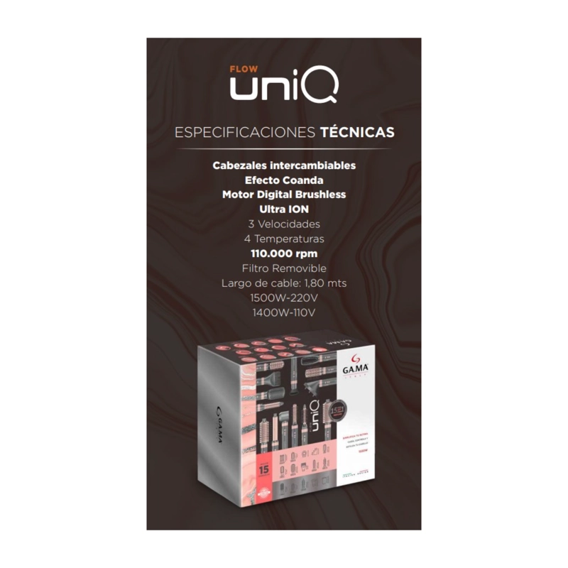 CEPILLO SECADOR GAMA MULTISTYLER UNIQ STYLER FLOW 15 ACC - 7