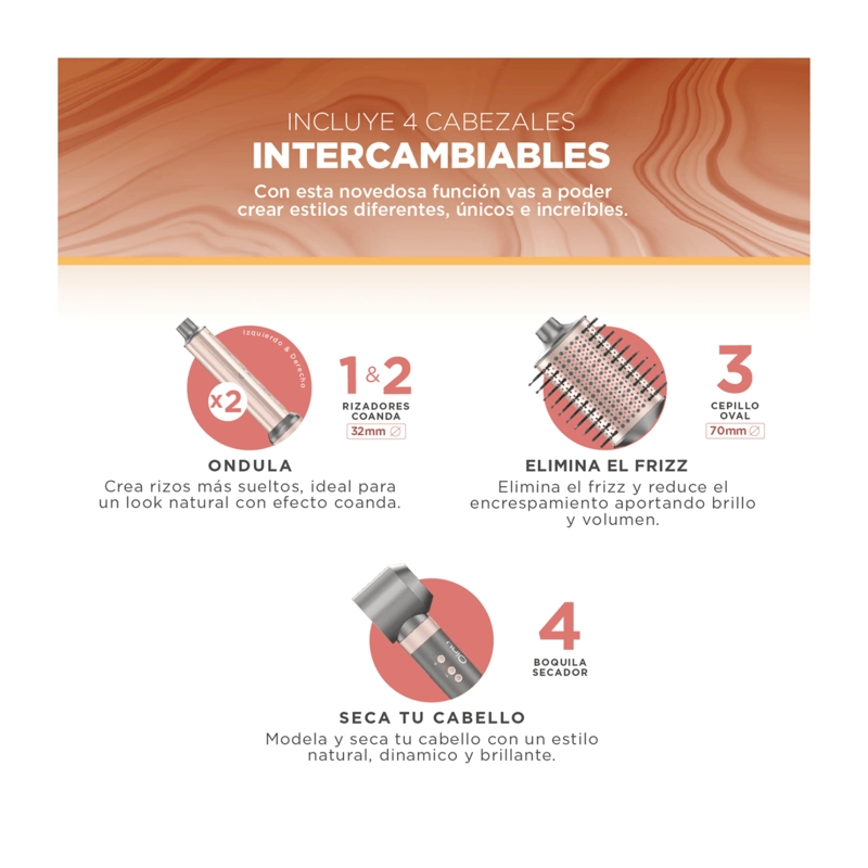 CEPILLO SECADOR GAMA MULTISTYLER UNIQ STYLER FLOW 4 ACC - 5