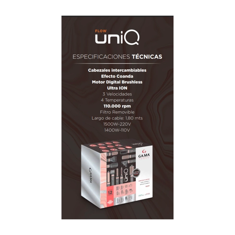 CEPILLO SECADOR GAMA MULTISTYLER UNIQ STYLER FLOW 12 ACC - 6