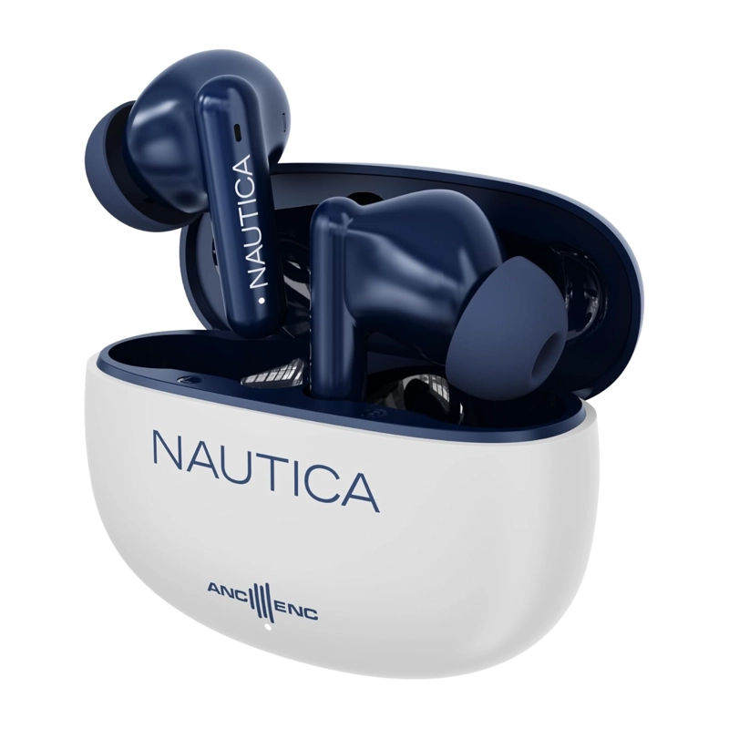 AUDIFONOS INALAMBRICOS NAUTICA T680 HYBRID NOISE CANCELLING BLANCO Y AZUL - 1