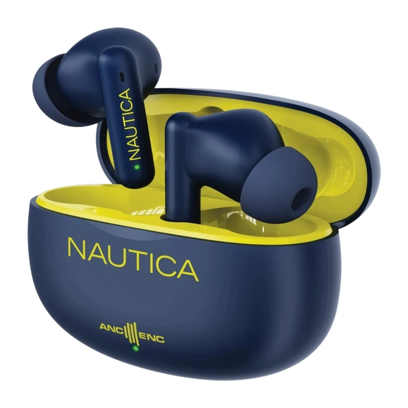 AUDIFONOS INALAMBRICOS NAUTICA T680 HYBRID NOISE CANCELLING AZUL Y VERDE - 1