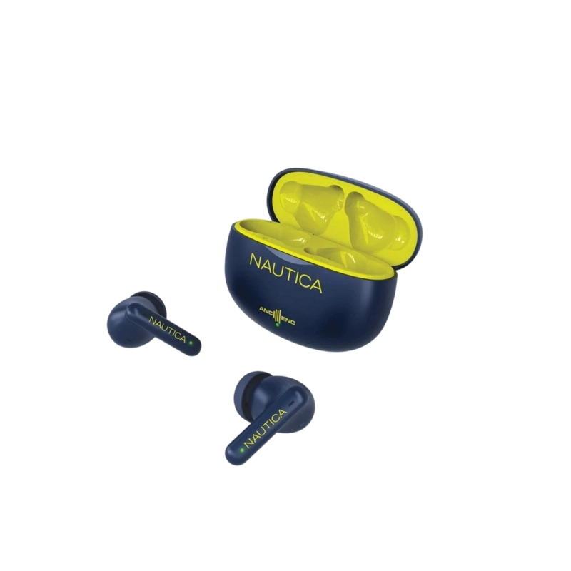 AUDIFONOS INALAMBRICOS NAUTICA T680 HYBRID NOISE CANCELLING AZUL Y VERDE - 2