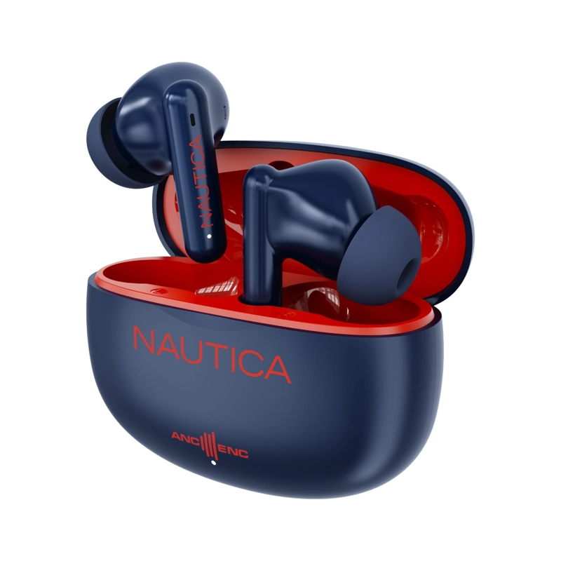 AUDIFONOS INALAMBRICOS NAUTICA T680 HYBRID NOISE CANCELLING AZUL Y ROJO - 1