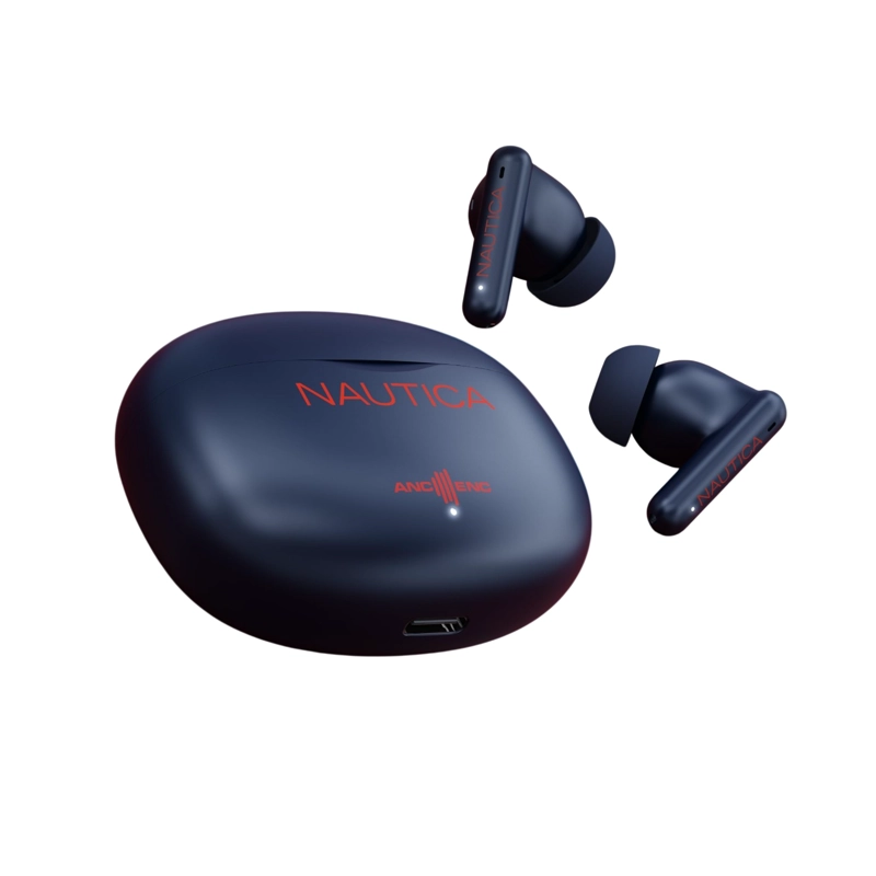 AUDIFONOS INALAMBRICOS NAUTICA T680 HYBRID NOISE CANCELLING AZUL Y ROJO - 3