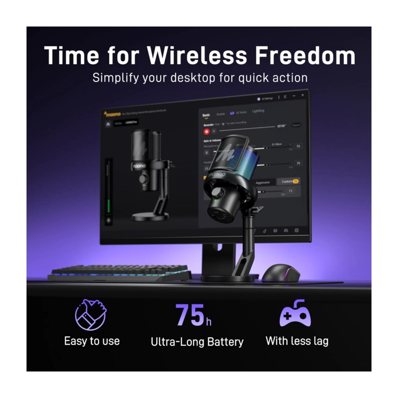 MICROFONO INALAMBRICO CONDENSADOR MAONO DM40 PRO USB C - 3