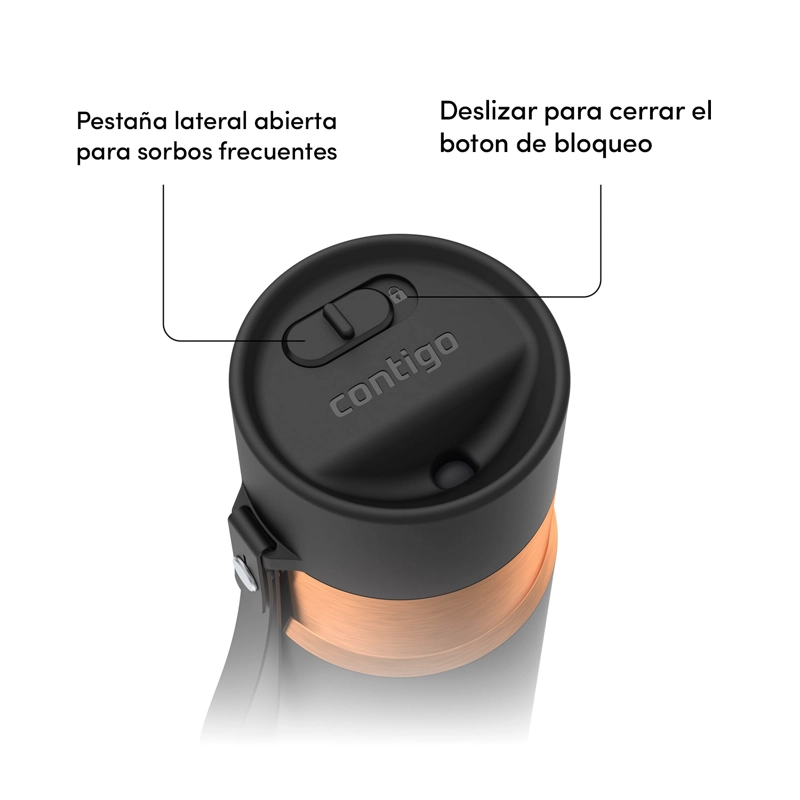 MUG TERMICO CONTIGO AUTOSEAL 710ML NEGRO COBRE - 2