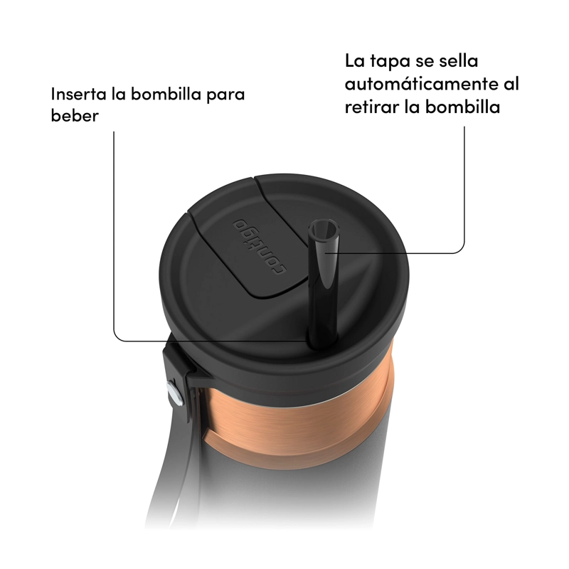 MUG TERMICO CONTIGO SNAPSEAL 710ML NEGRO COBRE - 3