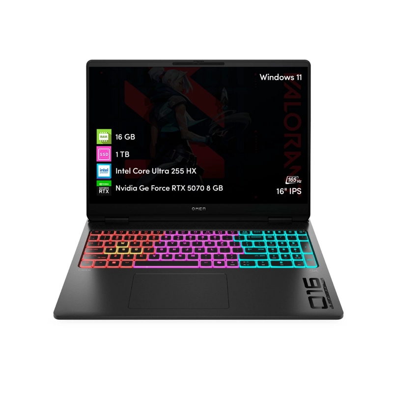 NOTEBOOK GAMER HP OMEN 16 INTEL CORE ULTRA 7 16GB 1TB SSD RTX5070 16' FHD W11 - 1
