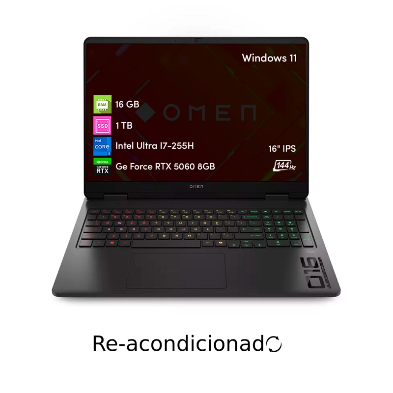 NOTEBOOK GAMER HP OMEN 16 INTEL ULTRA 7 16GB 1TB SSD 16' 2K RTX5060 - 2