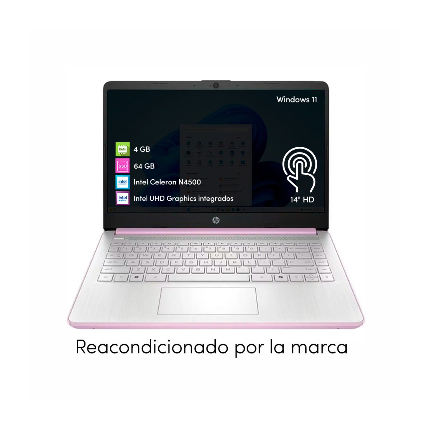 NOTEBOOK HP CELERON 4GB 64GB 14' TACTIL HD W11 - 2