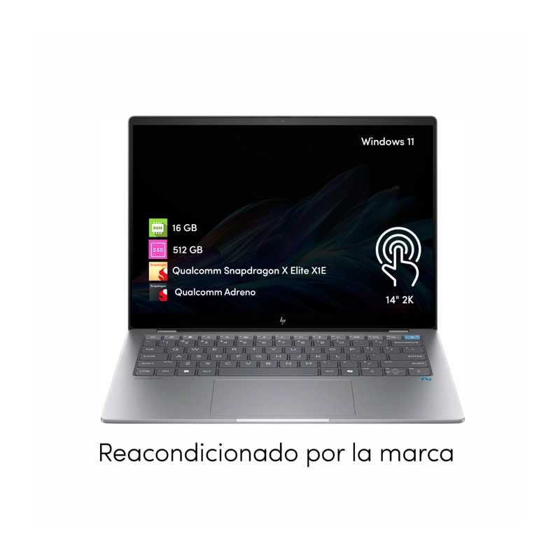 NOTEBOOK HP OMNIBOOK SNAPDRAGON X 16GB 512GB SSD 14' 2K TACTIL W11 - 2