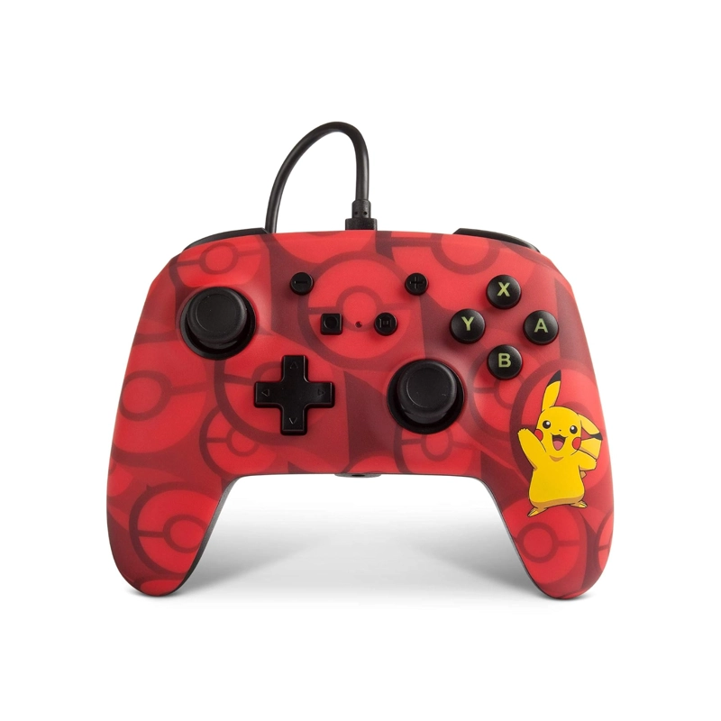 CONTROL JOYSTICK POWER A PIKACHU NINTENDO SWITCH ROJO USB - 1