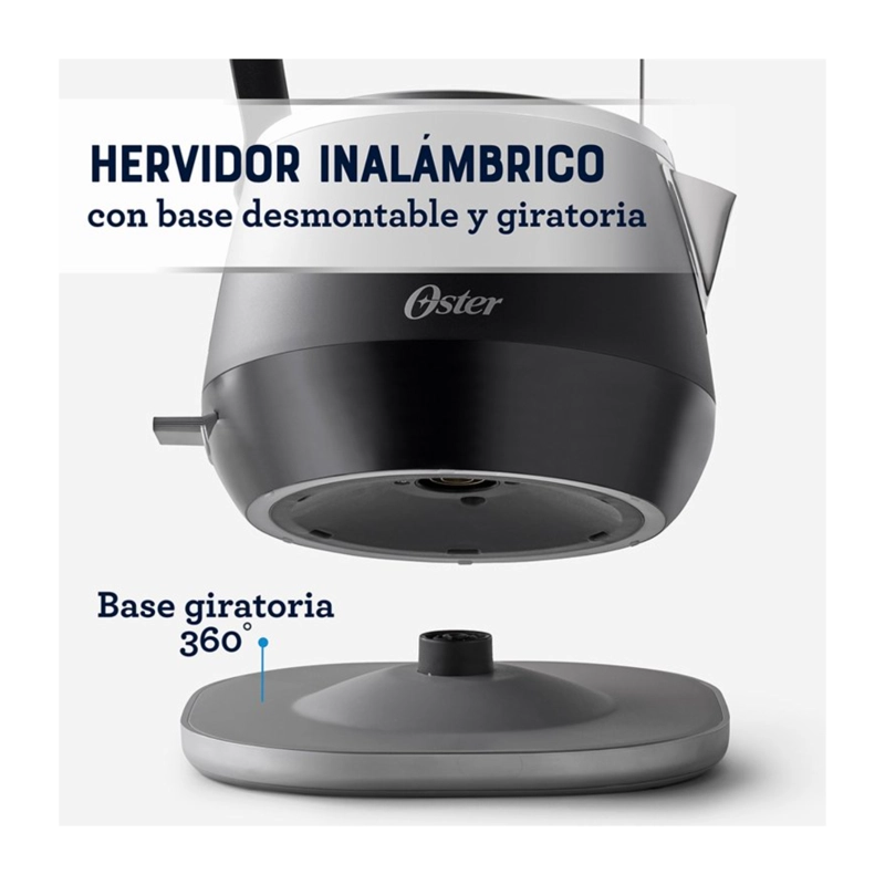 HERVIDOR PREMIUM OSTER 1.5 LT 4510 NEGRO ACERO INOX - 2