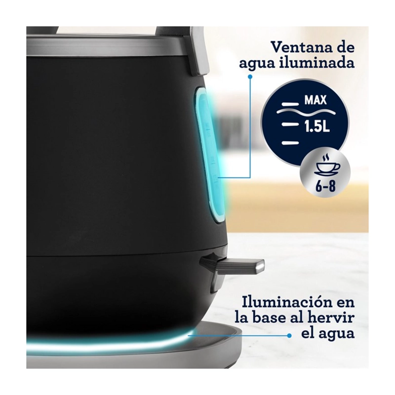 HERVIDOR PREMIUM OSTER 1.5 LT 4510 NEGRO ACERO INOX - 5