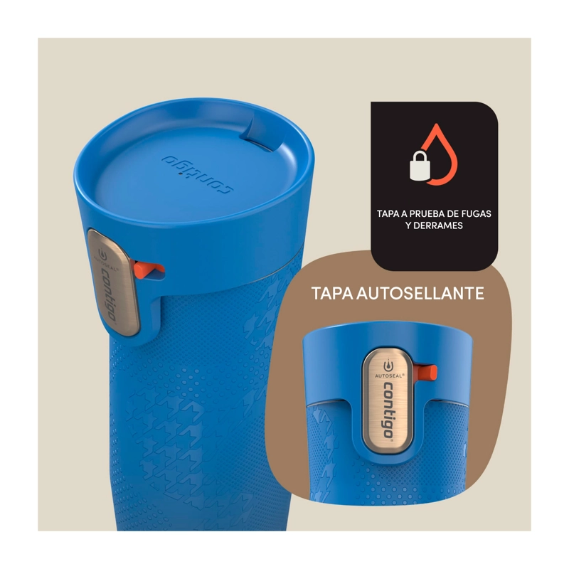 BOTELLA TERMICA CONTIGO WEST LOOP 473ML ANTIDERRAME FRIO Y CALOR AZUL - 3