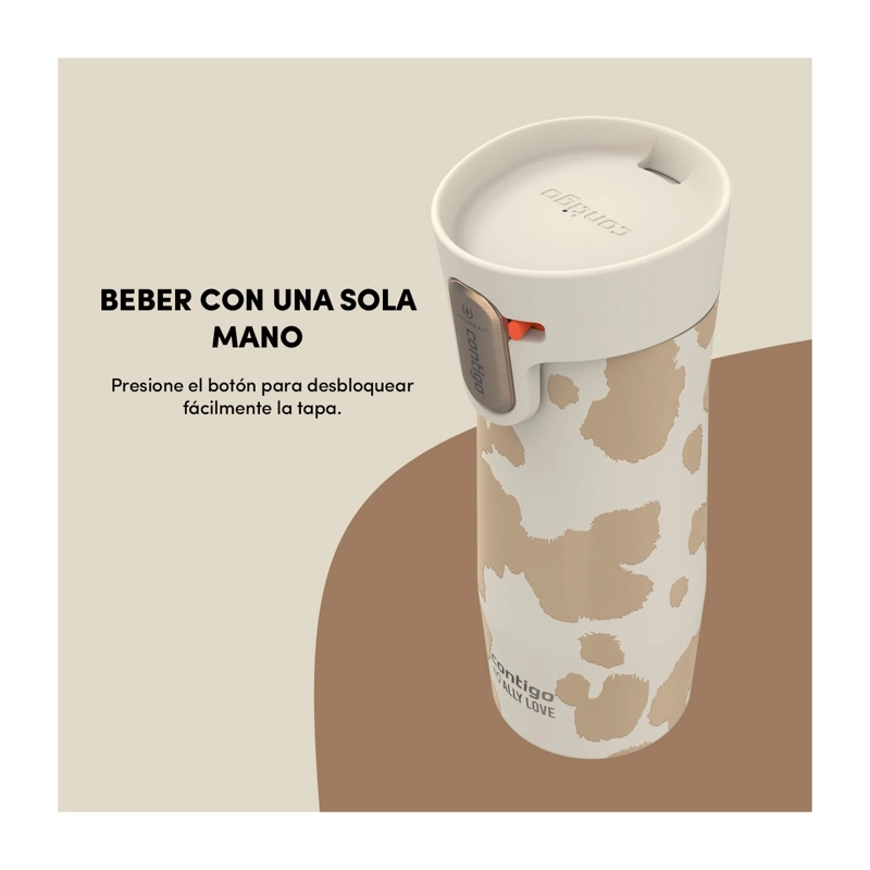 BOTELLA TERMICA CONTIGO WEST LOOP 473ML ANTIDERRAME FRIO Y CALOR OATMILK - 5