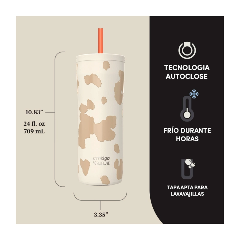 BOTELLA TERMICA CONTIGO STREETERVILLE 710ML ANTIFUGAS OATMILK COWHIDE - 2