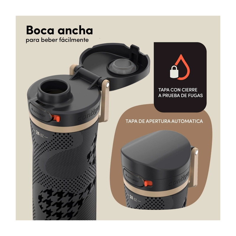 BOTELLA TERMICA CONTIGO AUTOPOP JACKSON 710ML ANTIDERRAME NEGRO - 3