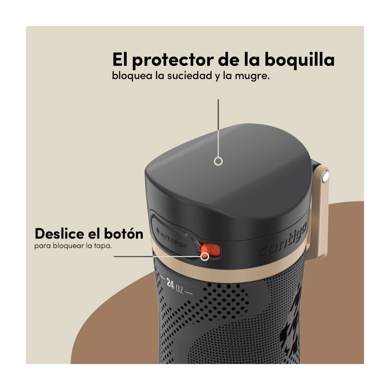 BOTELLA TERMICA CONTIGO AUTOPOP JACKSON 710ML ANTIDERRAME NEGRO - 4