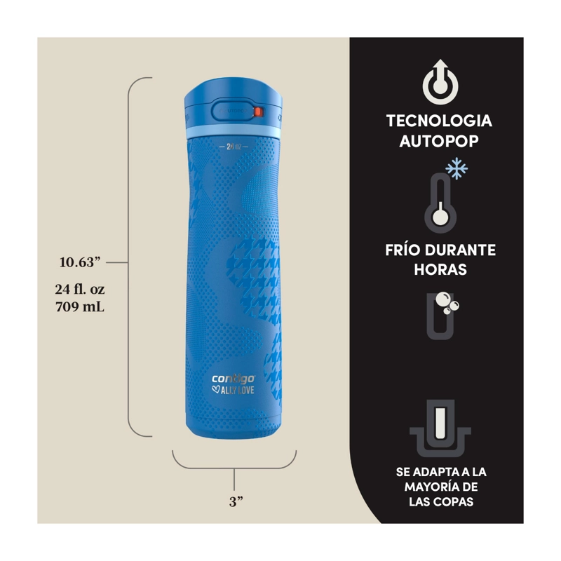BOTELLA TERMICA CONTIGO AUTOPOP JACKSON 710ML ANTIDERRAME AZUL - 2