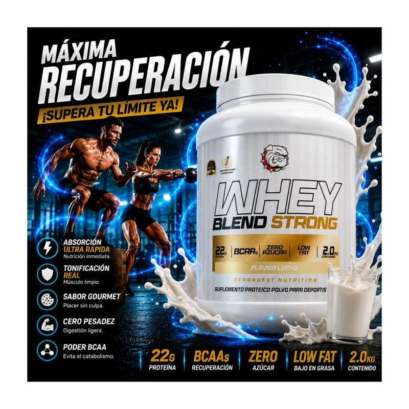PROTEINA WHEY BLEND STRONGEST 2KG LECHE - 2