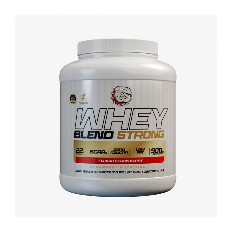 PROTEINA WHEY BLEND STRONGEST 900G FRUTILLA - 1