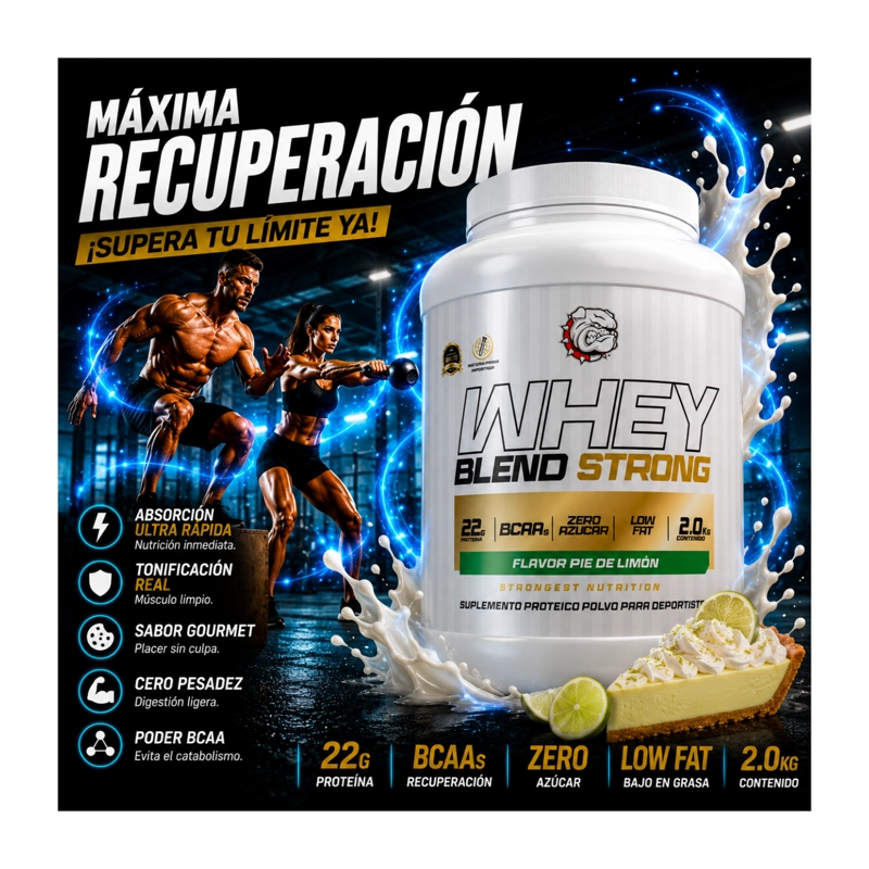 PROTEINA WHEY BLEND STRONGEST 2KG PIE DE LIMON - 2