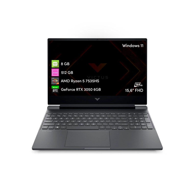NOTEBOOK GAMER HP VICTUS RYZEN 5 8GB 512GB RTX3050 15.6 FHD W11 - 1