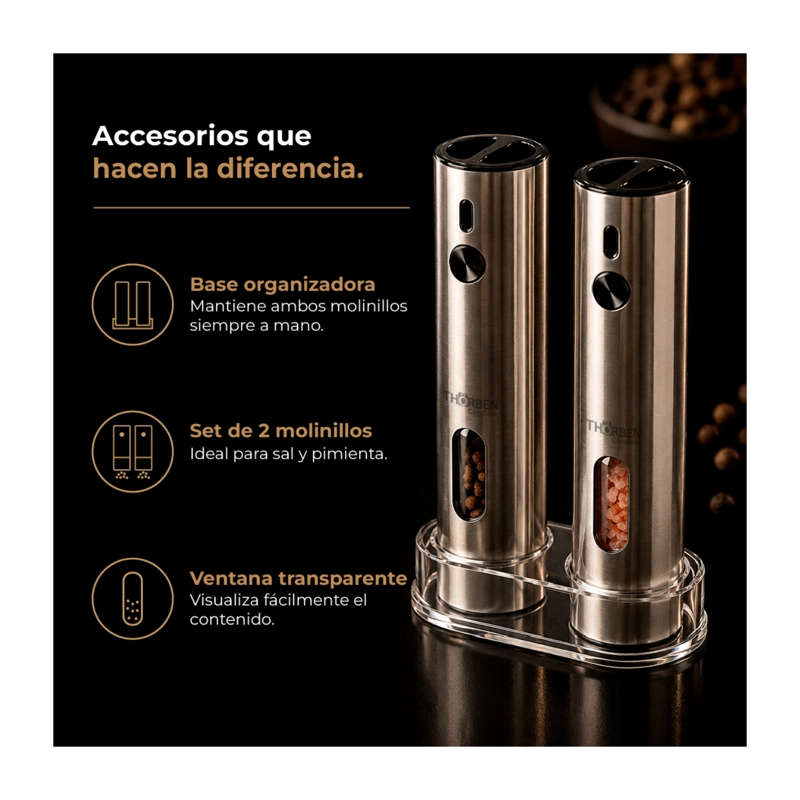 MOLEDOR DE ESPECIAS ELECTRICO THORBEN USB DELUX GRINDER SET - 6