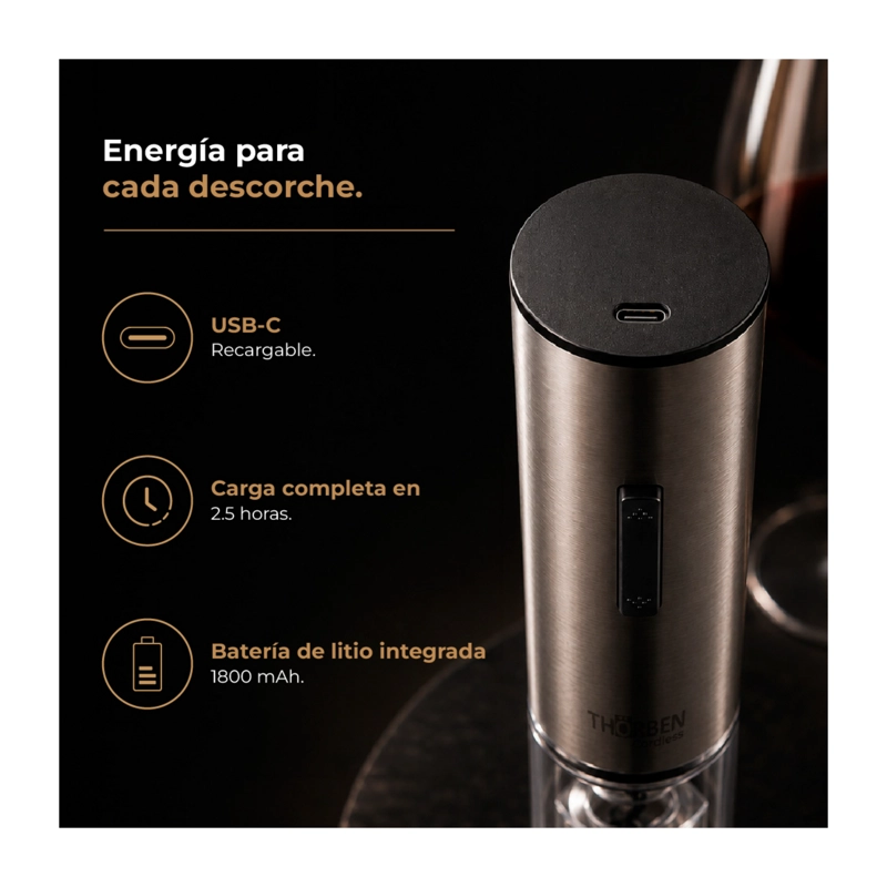 DESCORDACHOR ELECTRICO SET DE VINOS THORBEN USB DELUXE WINE SET - 3