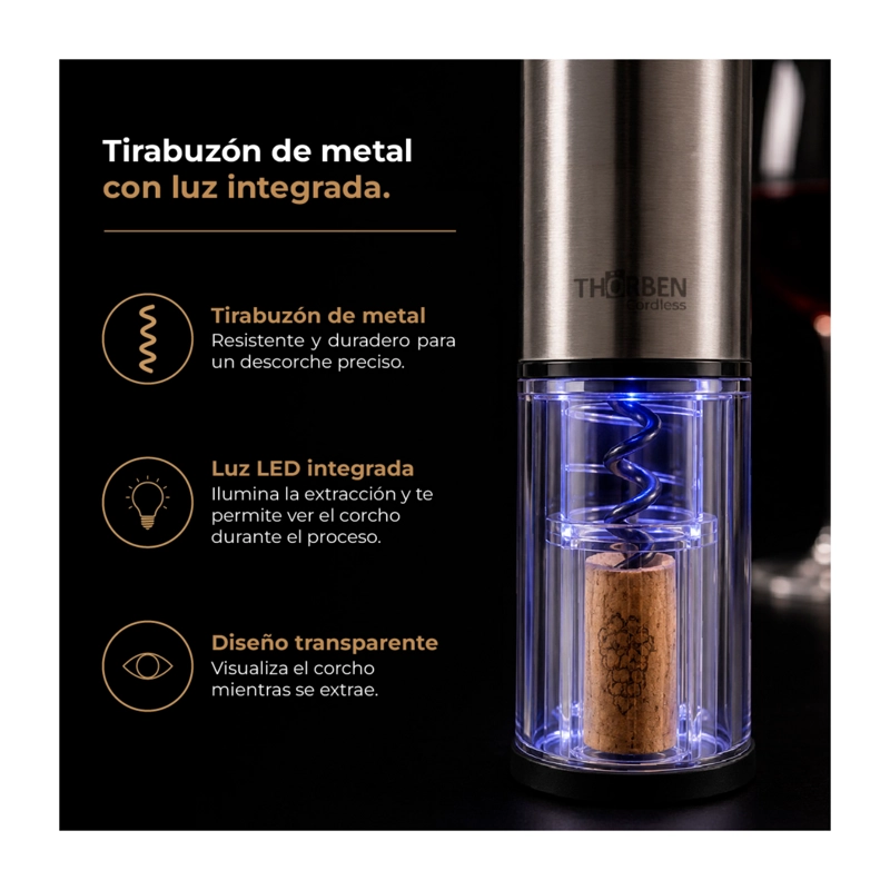 DESCORDACHOR ELECTRICO SET DE VINOS THORBEN USB DELUXE WINE SET - 4