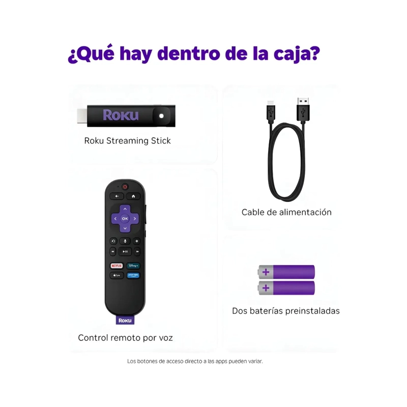 DISPOSITIVO DE STREAMING ROKU 3840S2 STREAMER HD CONTROL VOZ NETFLIX DISNEY+ - 4