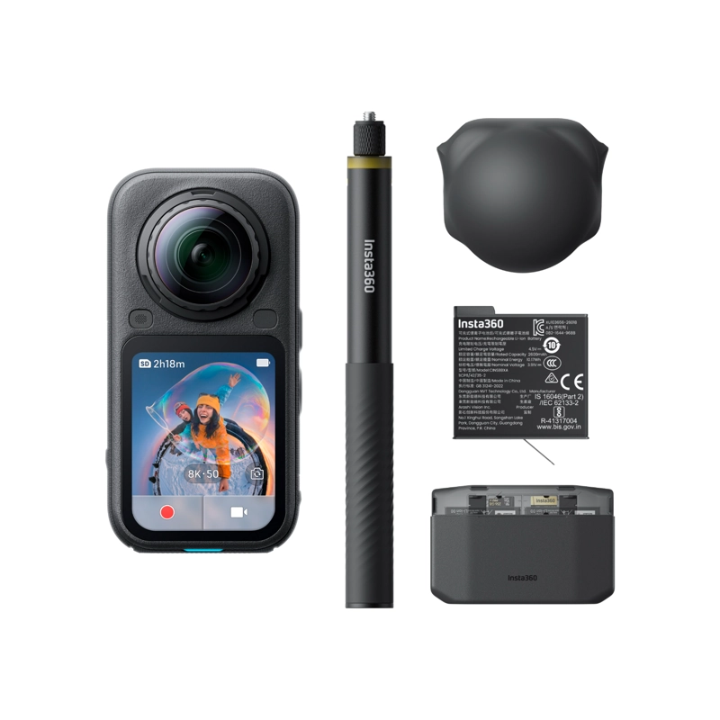 CAMARA DE ACCION 360 INSTA360 X6 8K ESSENTIALS BUNDLE MIDNIGHT BLACK