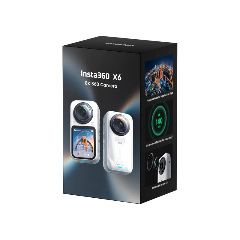 CAMARA DE ACCION 360 INSTA360 X6 8K ESSENTIALS BUNDLE ARTIC WHITE - 8