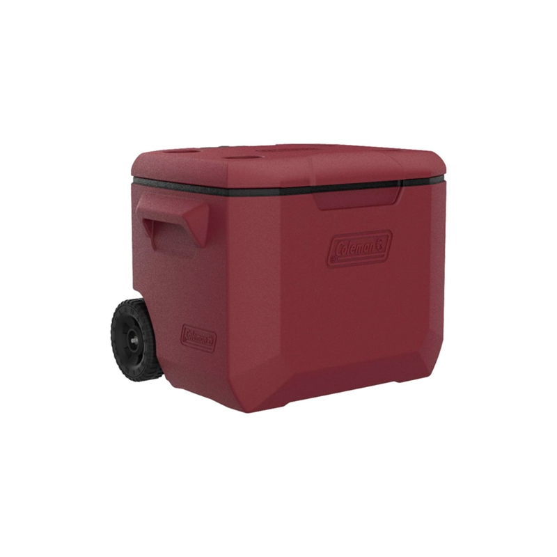 COOLER CON RUEDAS COLEMAN CHILLER 57LT ROJO CRANBERRY TEMPLOCK - 3
