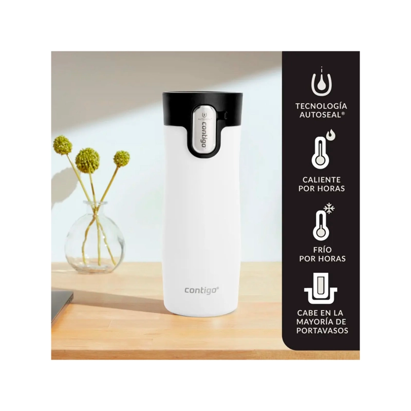 VASO MUG TERMICO CONTIGO WEST LOOP 473ML CALIENTE FRIO BLANCO - 2